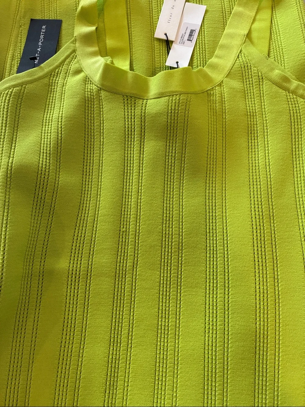 Fleur du Mal Neon Lime Ribbed Tank Midi Dress - Picture 7 of 9